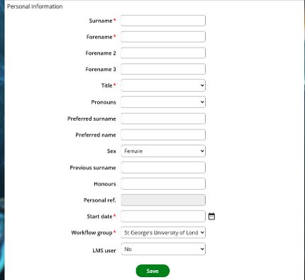 Step 1 - Personal information
